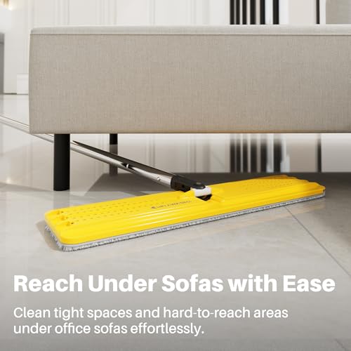 JOYMOOP Strapazierfähige kommerzielle Wischmopps für Bodenreinigung, Nass-Trockenmopp und Eimer-Set mit großem Fassungsvermögen, gelber Wischeimer, inklusive 3 wiederverwendbaren 43,2 cm – Bild 7