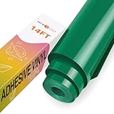 HTVRONT Permanent Vinyl Roll - 12' x 14 FT Forest Green Permanent Adhesive Vinyl Compatible with Cricut Cutting Machine, Silhouette, Cameo Cutters, Signs, Scrapbooking, Craft, Die Cutters