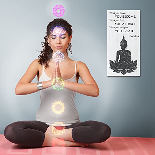 Blulu ZJ-BLULU-60912 Buddha Quotes 2 Pieces Inspirational Quote Wall Decor Zen Meditation Wooden Hanging, Meditation Buddha [Wall] [Art]S thumb #5