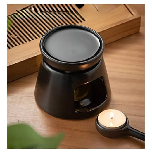 Warmself Hand Large Capacity Made Essential Oil Burner Wax Melt Burners, Aromatherapy Aroma Burner Ceramic Oil Diffuser Candle Tealight Holder Home Bedroom Decor Black