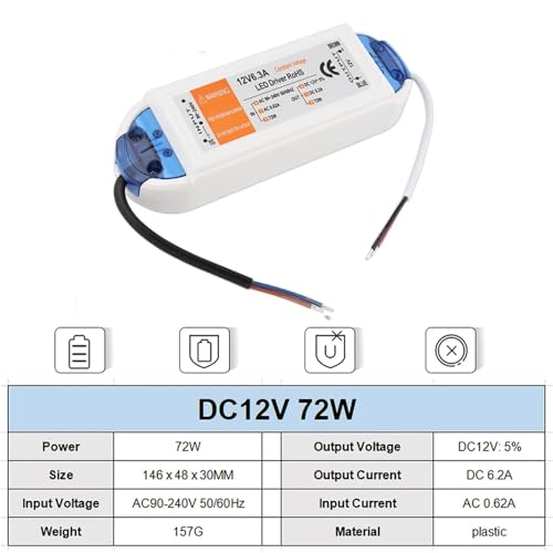 Pilote LED 48W transformateur courant constant AC90-240V alimentation à découpage protégée