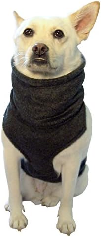 The Doggy Dickey Fleece Neck and Chest Warmer for Medium Dogs, Medium, Charcoal
