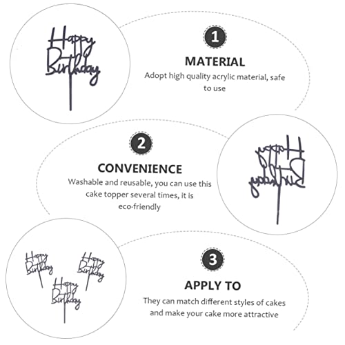 jojofuny 30 Peças Inserção De Bolo De Aniversário Suprimentos De Decoração De Bolo Diy Feliz Anivers