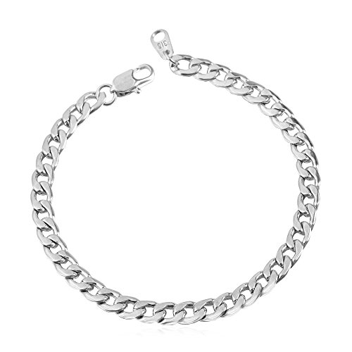 U7 Stainless Steel Jewelry 5mm Wide Cuban Link Chain Bracelet,8.3 Inch