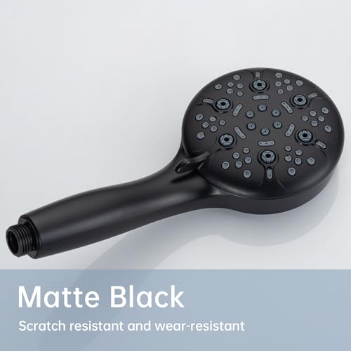 Joyrain Cabezal de Ducha con Aumento de Presión 8 Ajustes y Pistola de Rociado 2 en 1 para Ducha de Alta Presión y Limpieza Fácil de Bañera/Azulejo/Suelo, Cumple Normas de EE. UU. (Negro Mate) miniatura 3