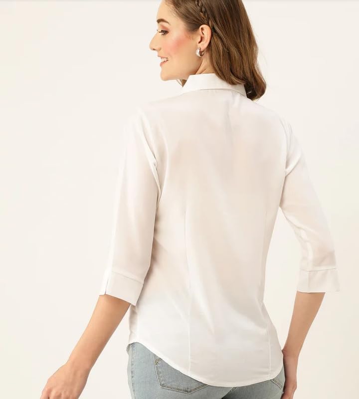 Image of Keenuu Formal Coller 3 /4 Sleeve Soft Comfortable Leightweight Georggete Women Trendy Formal Shirts (Pack of 1).