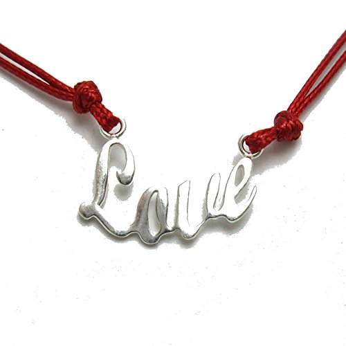 Collier argent Love 925 Empress Jewellery, cordon rouge de prestige