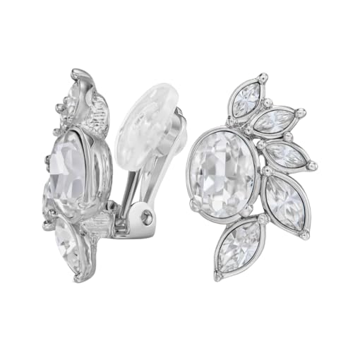 Boucles d'oreilles à clip argentées et cristal pour illuminer vos tenues de soirée