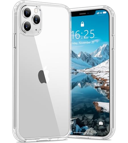 Vakoo Case for iPhone 11 Pro | Clear Anti-Yellowing Hard Back Military-Grade Drop Protection Supports Wireless Charging - Transparent