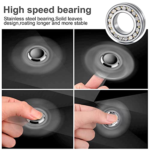 Aolcev Fidget Spinner Metal Fidget Toy Hand Spinner Stainless Steel 3-5 Minutes Fast Bearing Spins Hand Spinner Tri Finger Gyro Toy ADHD EDC Focus Anxiety Stress Relief Toys for Kids Adults-Silver - Image 4
