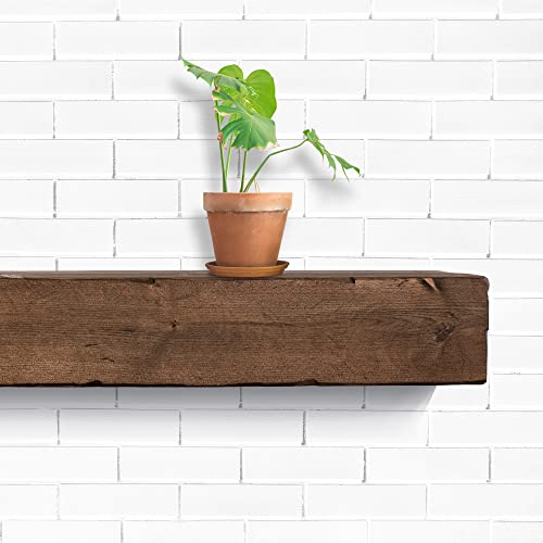 Fireplace Mantel, Rustic, Shelf, Floating Mantle, Real Wood, Beam, URBANDI (Provincial, 60Lx6Hx8D)