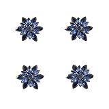 Jerler 4 Pcs Sliver Rhinestone Buttons Crystal Embellishments Sew on Clothing Buttons for Decoration