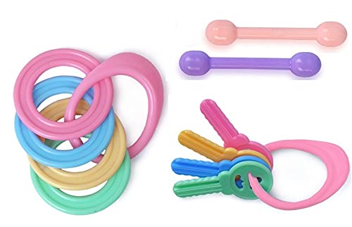 Non Toxic Toddler and Infant Baby 3 in 1 Tooth Sooter Teether Keys Teething Toys for Baby Toy Textured Silicone for Baby (Mulitcolor_6)-image-21