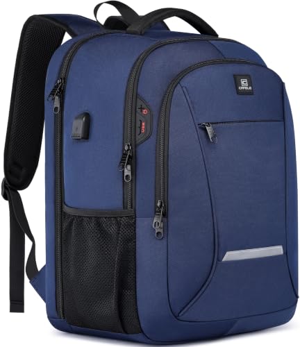 CAFELE Sac à dos professionnel imperméable pour adolescents et hommes, avec compartiment pour ordinateur portable et port de chargement USB, idéal pour les affaires/le travail/les voyages