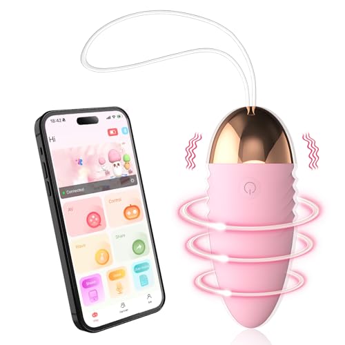 Qoosea Vibrador de Bala con Control Remoto App, Vibradores Mujer con 10 Modos de Vibración Ajustables, Huevo Vibro Erótico Juguetes Sexuales, Vibradores punto G Impermeable USB para Mujeres Parejas