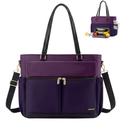 Image of LOVEVOOK Lunch Tote Bag for Women, Work Laptop Bag with Lunch Compartment