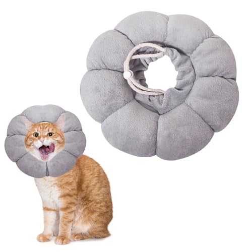 TYXHXTF Halskrause Katze, Einstellbarer Halskrause Katze Halsband, Anti Biss Safety Schützender Kragen, für Katzen Kleiner Hunde Nach Operation und...