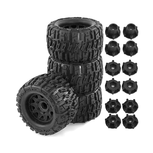 RC�J�[�p�^�C�� For Huanqi For Feishen 125mm 727 DHK8135 1/10 4pcs �^�C���z�C�[�� �^�C�� 12/14mm �Z�p RC�J�[ �I�t���[�h�A�N�Z�T���[ �A�b�v�O���[�h�����p(Black)