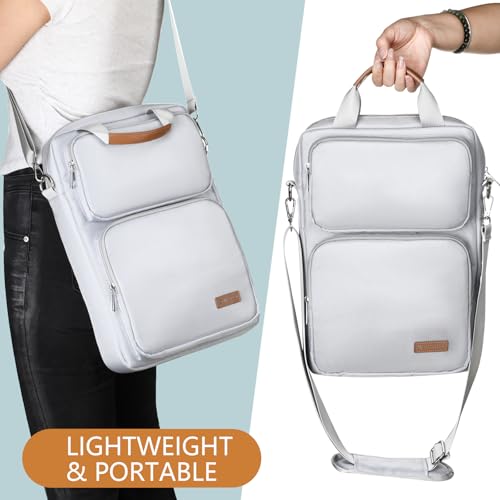 Image of 13.3-14 Inch Laptop Sleeve Bag, Laptop Bag for 14'' MacBook Pro M4 2024,14'' MacBook Pro M3&M2&M1 2023 /2021, 13.6 /13'' New MacBook Air M3 /M2 2024 /2022,Tab S8 Ultra 14.6 inch,with Shoulder Strap(Silver)