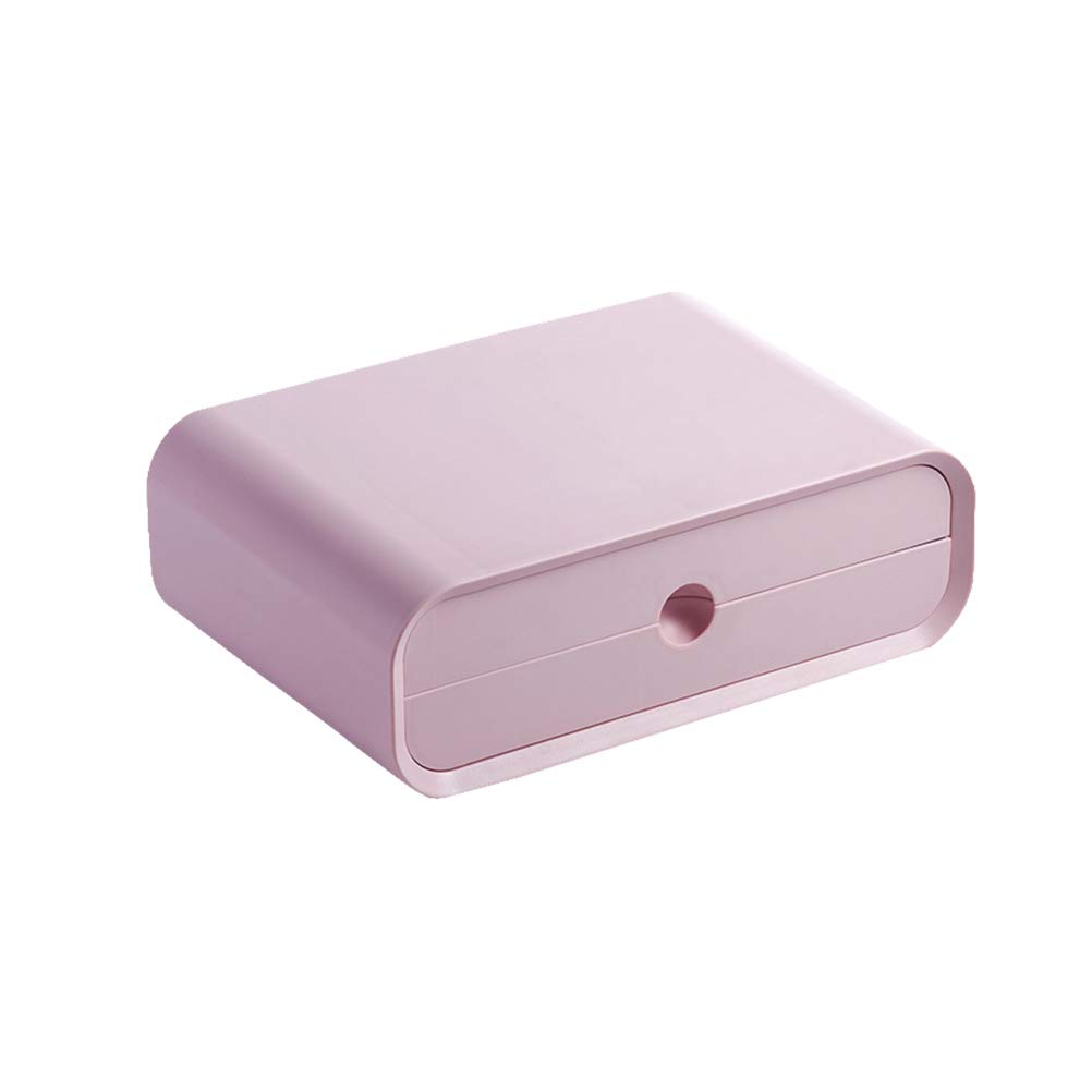 Soporte elevador para monitor rosa HOMSFOU con cajón de almacenamiento de ABS para escritorio