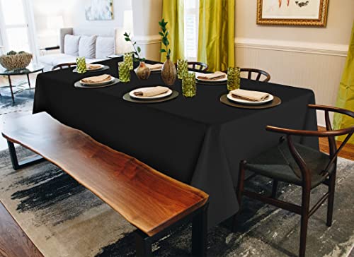 2 Pack Rectangle Tablecloth,60 x 126 inch Black Tablecloth Polyester Table Cloth for 8 Ft Rectangle Tables,Stain and Wrinkle Resistant Washable Fabric Table Covers for Wedding,Restaurant,Party,Banquet - Thumbnail 5