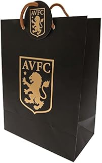 Gift Bag Aston Villa FC Official Merchandise, Black, Approx 33cm x 24cm