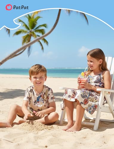 Image of PATPAT Matching Hawaiian Outfits for Family Summer Dress & Tee Sets | Mommy and Me Dresses, Hawaiian Dresses for Women, Matching Hawaiian Outfits for Couples, Beach Vacation, Family Photoshoot