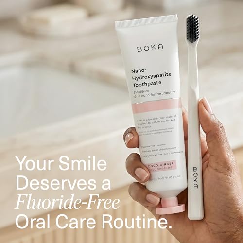 Image of Boka Fluoride Free Toothpaste, Nano Hydroxyapatite Toothpaste, Appropriate for Sensitive Teeth - for Adult Oral Care - Coco Ginger Flavor, 4 Fl Oz 1Pk
