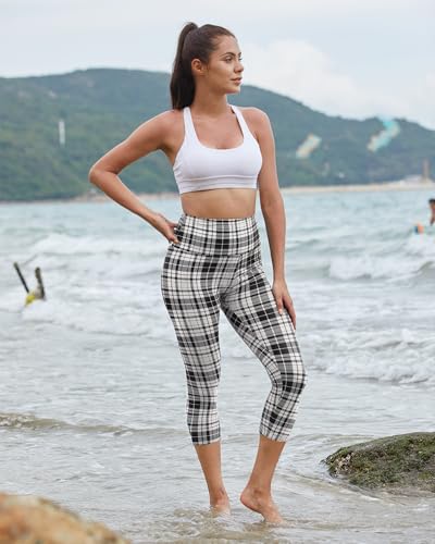 Image of GAYHAY High Waisted Capri Leggings for Women - Soft Slim Yoga Pants for Running Cycling Workout