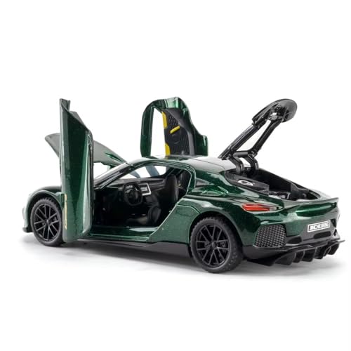 Image of FEXXA 1:32 Scale Koenigsegg Gemera Die-Cast Metal Car with Sport car Openable Doors Light and Sound,Pull Back Function Indoor Outdoor Toy for Kids (Green)