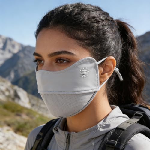 Image of SANNIDHI Face Cover Mask for Women UPT 50+ Protection Summer Driving Face Mask with Adjustable Ear Loops Mesh Breathable Masks - Reuseable & Washable