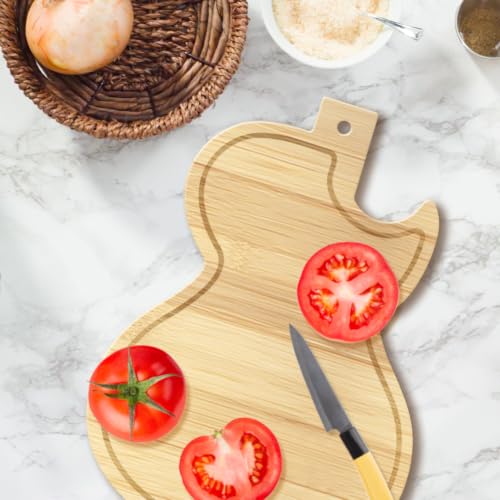 Tabla de cortar de bambú con forma de guitarra miniatura 4