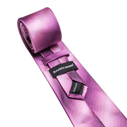 Image of Barry.Wang Plaid Ties for Men Silk Necktie Handkerchief Cuff Links Set
