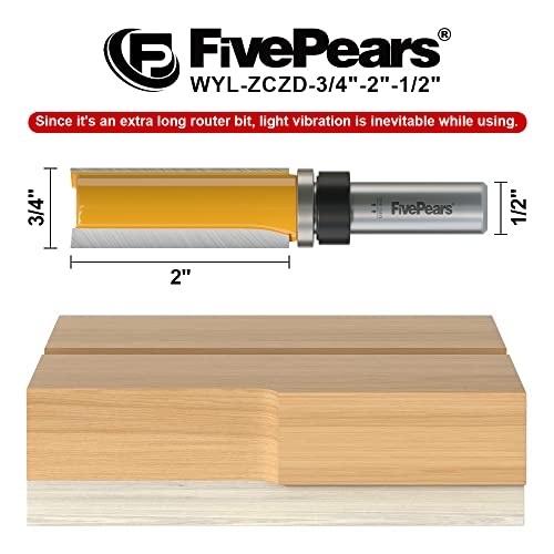 Fivepears WYL-ZCZD-3/4-2*1/2 Pattern Flush Trim Router Bit 1/2 Inch Shank thumb #1