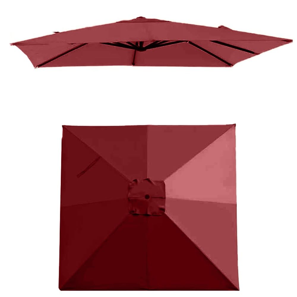 Tela de toldo para sombrilla de 3x3 metros recambio anti-UV lona cuadrada 8 varillas exterior 1