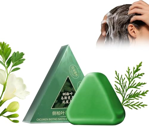 Nature Triangle Shampoo Bar, Nature Seven Green Soap shampoo, Seven Green Shampoo bar, Usman Grass Shampoo Bar, Polygonum Shampoo Soap, Calming & Strengthens Hair for Women and Mens (1PC)