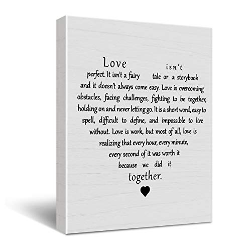 Hijie Inspirational Love Quotes Poster Canvas Wall Art for Home Bedroom Wedding Decor Love Wall Art...