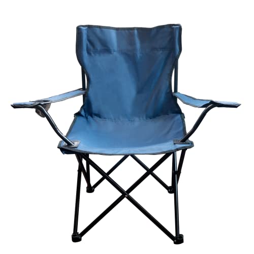 Metakit Camping Chair Portable Folding Camp Chair For Outdoor Beach Fishing Picnic Sports Chair With Cup Holder (Dark Blue) #TOP2