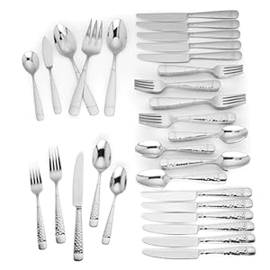 Lenox Eastwood 65-Piece Flatware Set, 12.45 LB, Metallic