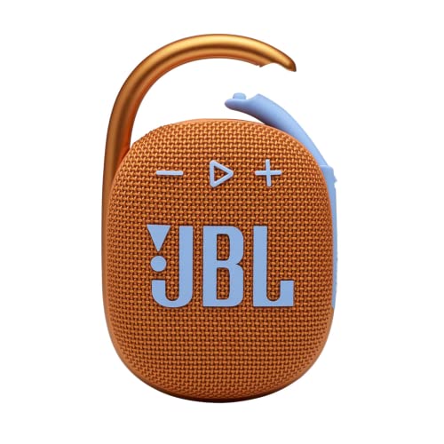 Image of JBL Clip 4, Orange - Portable Bluetooth 5.1 Speaker - Up to 10 Hours of Play - Waterproof & Dust Resistant - Includes Noise & Echo-Canceling Speakerphone