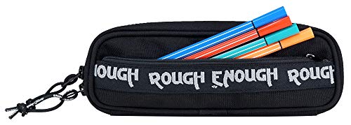 Rough Enough Zipper Black Japanese Pencil Case for Boys Adults Girls Teen Kids