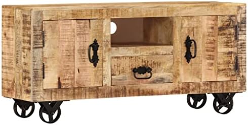 vidaXL TV Cabinet Rough Mango Wood 110x30x50 cm Display Unit Home Furniture