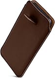NOBLE + CHOQUE: El bolsillo del móvil tiene una costura precisa, forro suave y cuero de imitación resistente. El smartphone está bien protegido contra la suciedad y los daños.