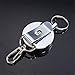 Door Handles 4cm Full Metal Tool Belt Retractable Key Ring Holder Steel Recoil Ring Belt Chain Clip with Hook