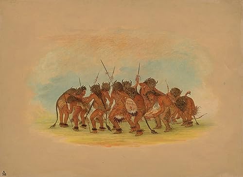Poster Animal Dance Mandan George Catlin 50x70 cm toile sans cadre