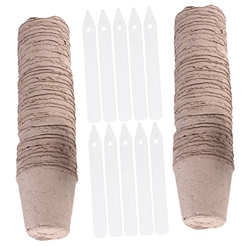 SUPVOX Paquete De 40 Macetas De Vivero Vasos De Papel para Plantar Nutrición para Uso En Interiores Y Exteriores