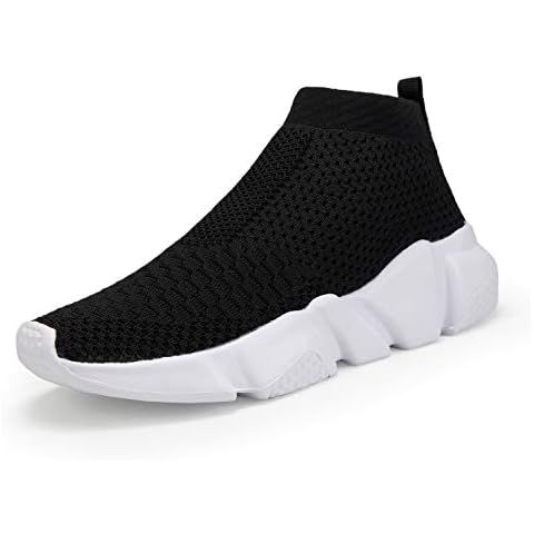 Casbeam Boys Knit Casual Cool Slip-On Sock Shoes for Kids Running Fashion Sneakers 044 Black 33 Cover