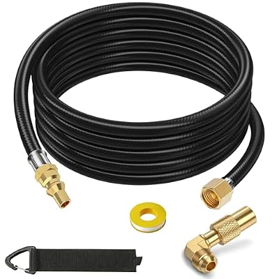 12 Feet RV Quick Connect Propane Hose to grill for Blackstone Propane Adapter Hose 22 Inch Griddle & 17" 28" 36" Grill, Portable Fire Pit, Camp Chef Explorer, Outland Living Fire Bowl, Camping Grill