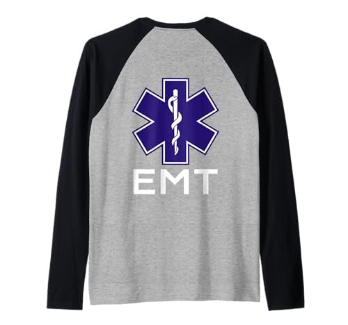 EMT Uniforme Técnico Médico de Emergencia En Servicio Lado TR Camiseta Manga Raglan
