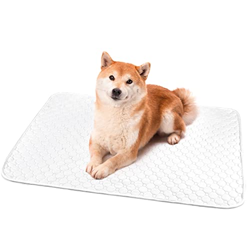 ペットシーツ 洗える 猫 犬用 おしっこパッド ペット用 トイレ下敷きマット 速乾 洗える 大判サイズ 多頭飼いに最適(ホワイト L 2枚セット)